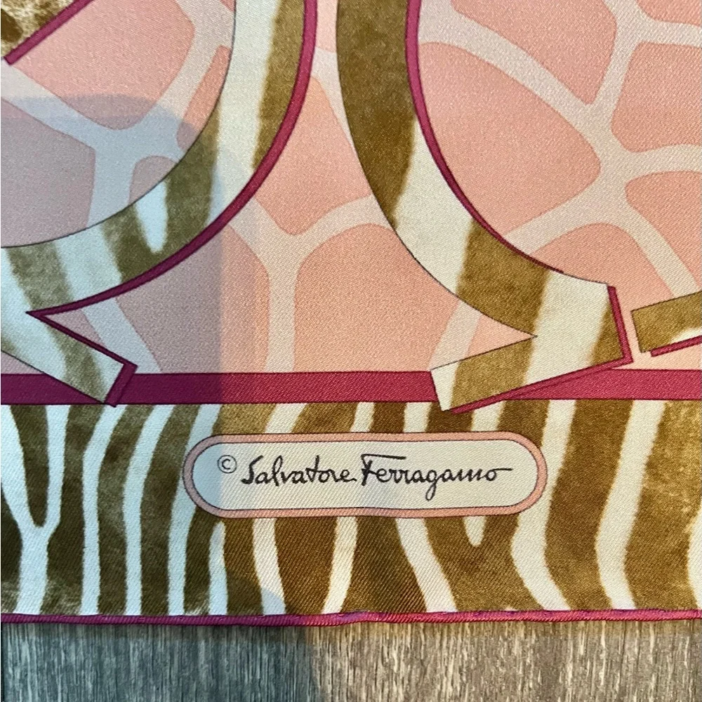 Salvatore Ferragamo silk monogram scarf 10/10 rating clean